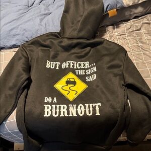 Black Hoodie with Burnout Graphic
